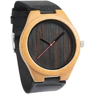 Treehut Men's Ebony Wooden Watch- Wenge Bamboo